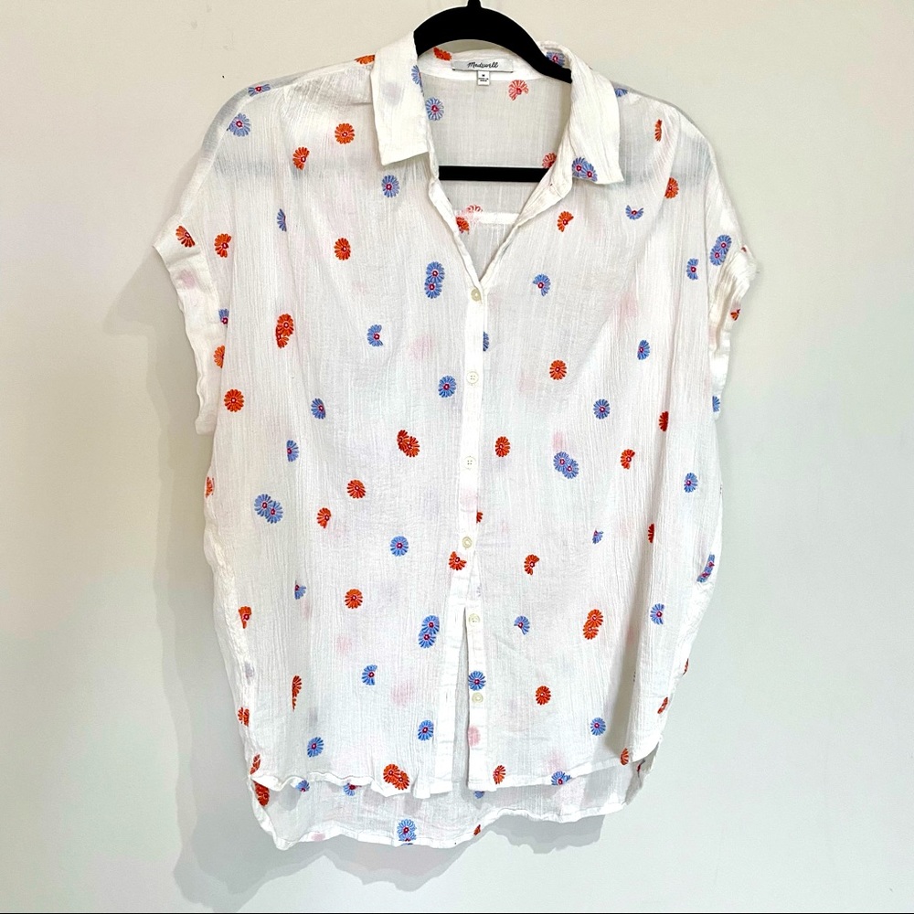 Ladies Madewell Embroidered Button Down